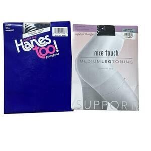 Mixed Brands Pantyhose Womens F Multicolor Control Top Support Lot 2 Navy USA